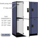 Salsbury 18" Wide Double Tier Designer Wood Locker - 3 Wide - 6 Feet High - 24 Inches Deep - Blue - Hasps - Sweatfully