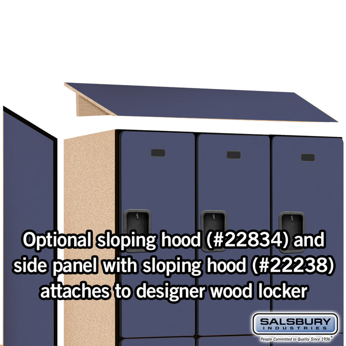 Salsbury 18" Wide Double Tier Designer Wood Locker - 3 Wide - 6 Feet High - 24 Inches Deep - Blue - Hasps - Sweatfully
