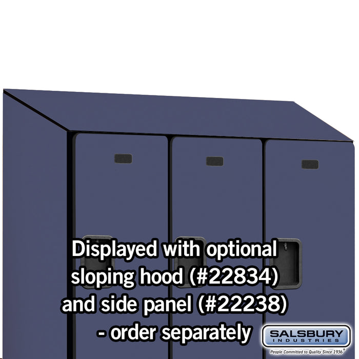 Salsbury 18" Wide Double Tier Designer Wood Locker - 3 Wide - 6 Feet High - 24 Inches Deep - Blue - Hasps - Sweatfully