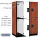 Salsbury 18" Wide Double Tier Designer Wood Locker - 3 Wide - 6 Feet High - 24 Inches Deep - Cherry - Black Resettable Combination Locks - Sweatfully