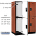 Salsbury 18" Wide Double Tier Designer Wood Locker - 3 Wide - 6 Feet High - 24 Inches Deep - Cherry - Hasps - Sweatfully
