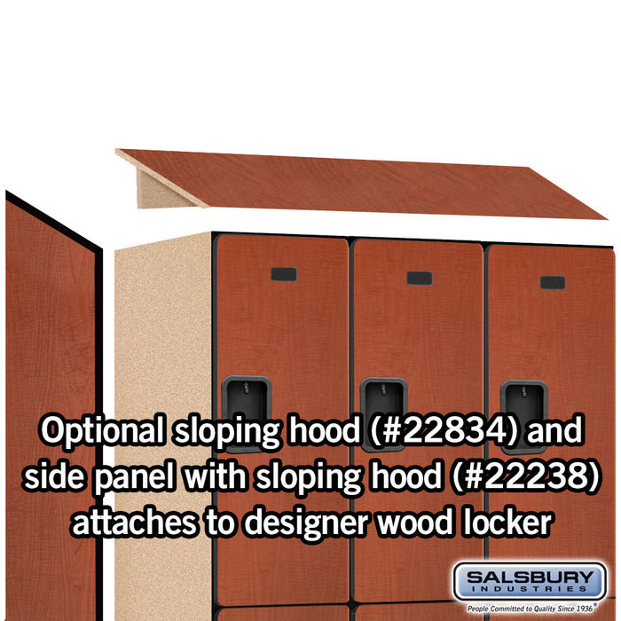 Salsbury 18" Wide Double Tier Designer Wood Locker - 3 Wide - 6 Feet High - 24 Inches Deep - Cherry - Hasps - Sweatfully