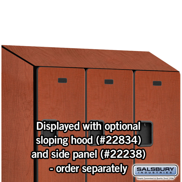 Salsbury 18" Wide Double Tier Designer Wood Locker - 3 Wide - 6 Feet High - 24 Inches Deep - Cherry - Hasps - Sweatfully