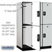 Salsbury 18" Wide Double Tier Designer Wood Locker - 3 Wide - 6 Feet High - 24 Inches Deep - Gray - Silver Resettable Combination Locks - Sweatfully