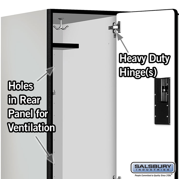 Salsbury 18" Wide Double Tier Designer Wood Locker - 3 Wide - 6 Feet High - 24 Inches Deep - Gray - Hasps - Sweatfully