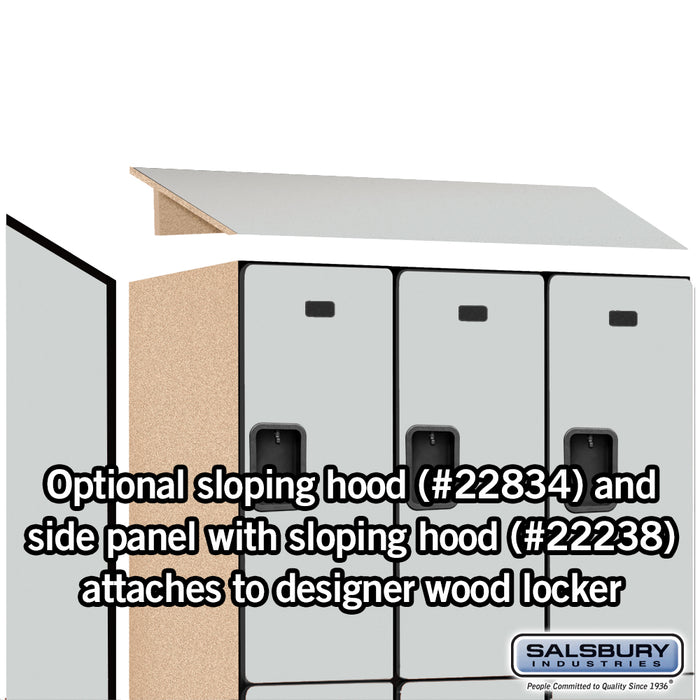 Salsbury 18" Wide Double Tier Designer Wood Locker - 3 Wide - 6 Feet High - 24 Inches Deep - Gray - Hasps - Sweatfully