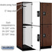 Salsbury 18" Wide Double Tier Designer Wood Locker - 3 Wide - 6 Feet High - 24 Inches Deep - Mahogany - Silver Resettable Combination Locks - Sweatfully
