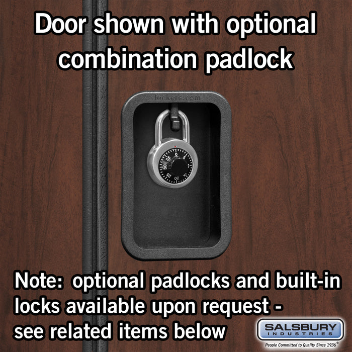 Salsbury 18" Wide Double Tier Designer Wood Locker - 3 Wide - 6 Feet High - 24 Inches Deep - Mahogany - Hasps - Sweatfully