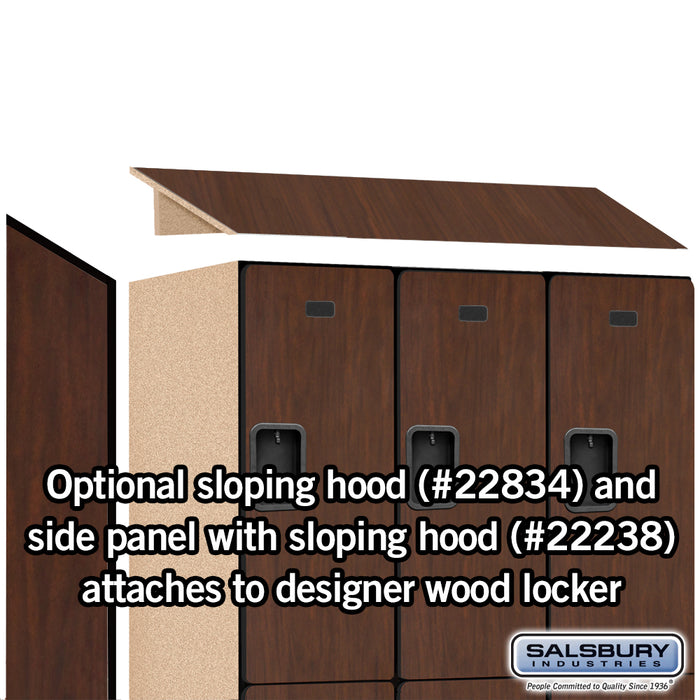 Salsbury 18" Wide Double Tier Designer Wood Locker - 3 Wide - 6 Feet High - 24 Inches Deep - Mahogany - Hasps - Sweatfully