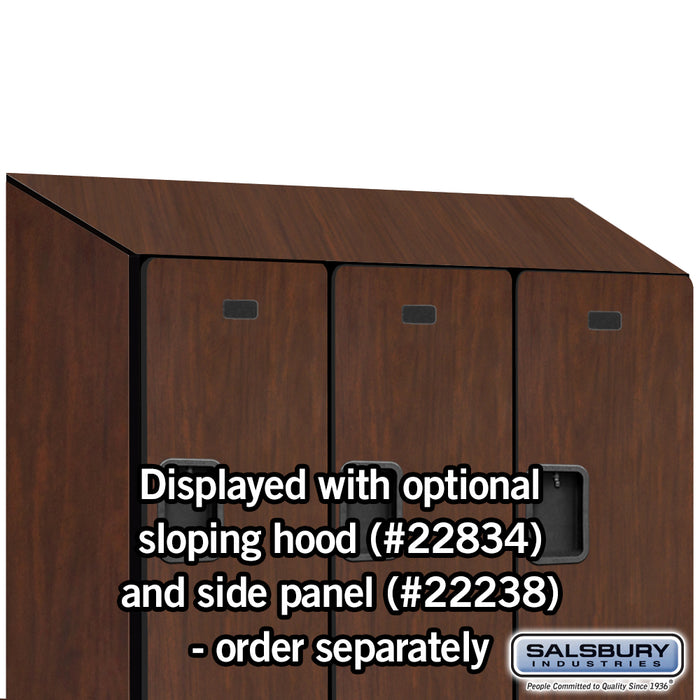 Salsbury 18" Wide Double Tier Designer Wood Locker - 3 Wide - 6 Feet High - 24 Inches Deep - Mahogany - Hasps - Sweatfully