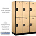 Salsbury 18" Wide Double Tier Designer Wood Locker - 3 Wide - 6 Feet High - 24 Inches Deep - Maple - Black Electronic Locks - Sweatfully