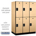 Salsbury 18" Wide Double Tier Designer Wood Locker - 3 Wide - 6 Feet High - 24 Inches Deep - Maple - Hasps - Sweatfully