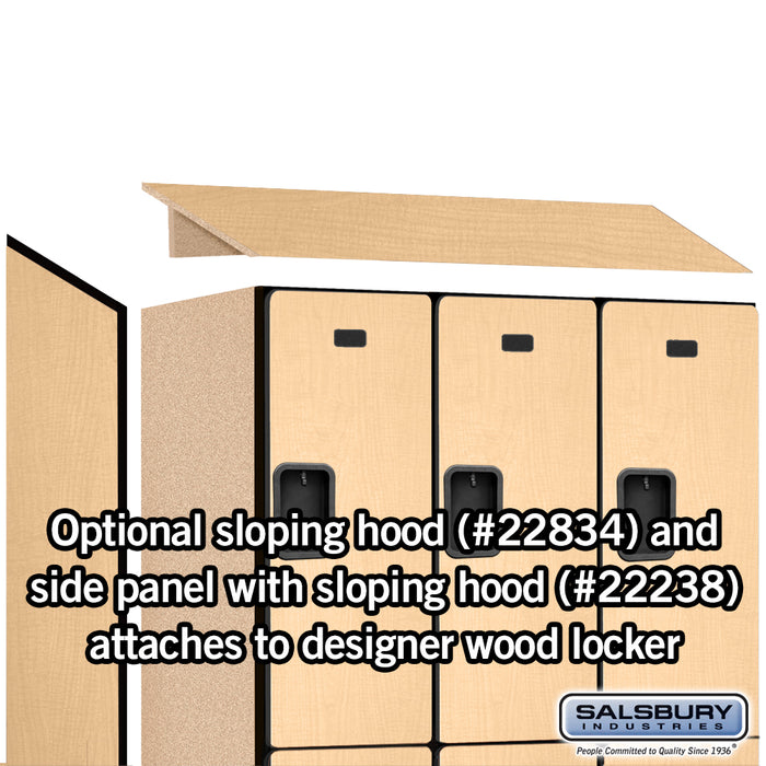 Salsbury 18" Wide Double Tier Designer Wood Locker - 3 Wide - 6 Feet High - 24 Inches Deep - Maple - Hasps - Sweatfully