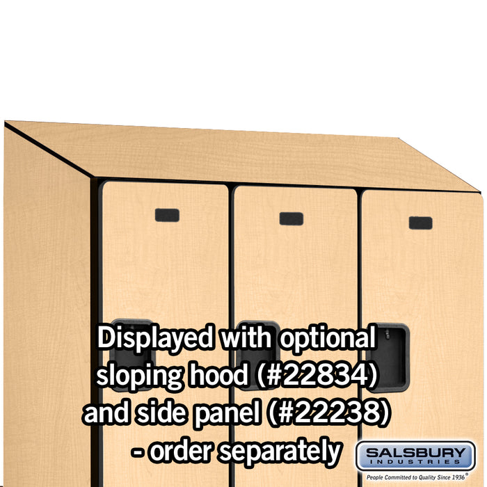 Salsbury 18" Wide Double Tier Designer Wood Locker - 3 Wide - 6 Feet High - 24 Inches Deep - Maple - Hasps - Sweatfully