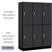Salsbury 18" Wide Double Tier Designer Wood Locker - 3 Wide - 6 Feet High - 18 Inches Deep - Black - Silver Electronic Locks - Sweatfully