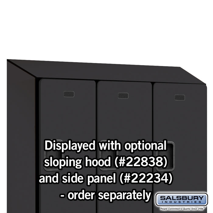 Salsbury 18" Wide Double Tier Designer Wood Locker - 3 Wide - 6 Feet High - 18 Inches Deep - Black - Hasps - Sweatfully