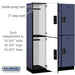 Salsbury 18" Wide Double Tier Designer Wood Locker - 3 Wide - 6 Feet High - 18 Inches Deep - Blue - Black Electronic Locks - Sweatfully
