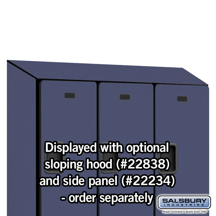 Salsbury 18" Wide Double Tier Designer Wood Locker - 3 Wide - 6 Feet High - 18 Inches Deep - Blue - Hasps - Sweatfully