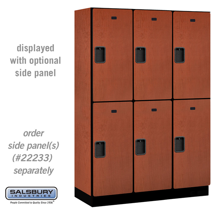 Salsbury 18" Wide Double Tier Designer Wood Locker - 3 Wide - 6 Feet High - 18 Inches Deep - Cherry - Hasps - Sweatfully