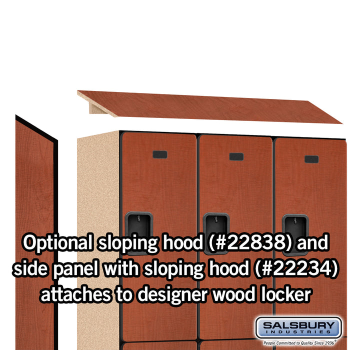 Salsbury 18" Wide Double Tier Designer Wood Locker - 3 Wide - 6 Feet High - 18 Inches Deep - Cherry - Hasps - Sweatfully