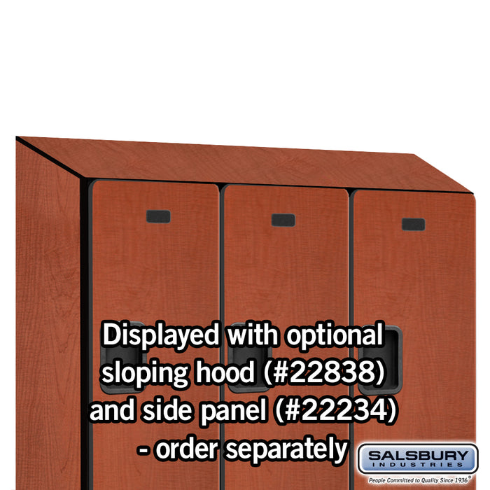 Salsbury 18" Wide Double Tier Designer Wood Locker - 3 Wide - 6 Feet High - 18 Inches Deep - Cherry - Hasps - Sweatfully