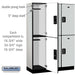 Salsbury 18" Wide Double Tier Designer Wood Locker - 3 Wide - 6 Feet High - 18 Inches Deep - Gray - Black Electronic Locks - Sweatfully