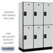 Salsbury 18" Wide Double Tier Designer Wood Locker - 3 Wide - 6 Feet High - 18 Inches Deep - Gray - Black Resettable Combination Locks - Sweatfully