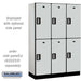 Salsbury 18" Wide Double Tier Designer Wood Locker - 3 Wide - 6 Feet High - 18 Inches Deep - Gray - Silver Electronic Locks - Sweatfully