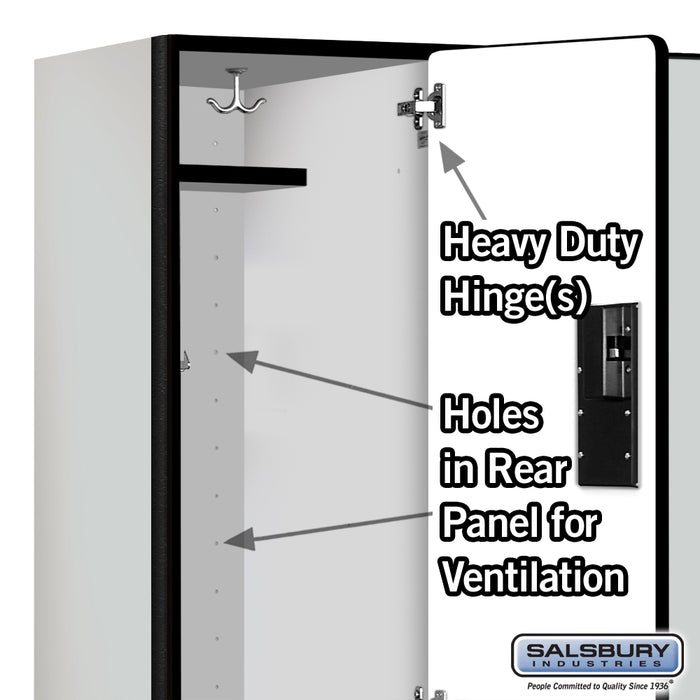Salsbury 18" Wide Double Tier Designer Wood Locker - 3 Wide - 6 Feet High - 18 Inches Deep - Gray - Hasps - Sweatfully