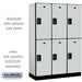 Salsbury 18" Wide Double Tier Designer Wood Locker - 3 Wide - 6 Feet High - 18 Inches Deep - Gray - Hasps - Sweatfully