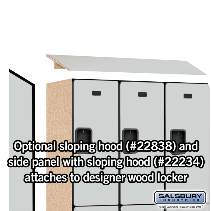 Salsbury 18" Wide Double Tier Designer Wood Locker - 3 Wide - 6 Feet High - 18 Inches Deep - Gray - Hasps - Sweatfully