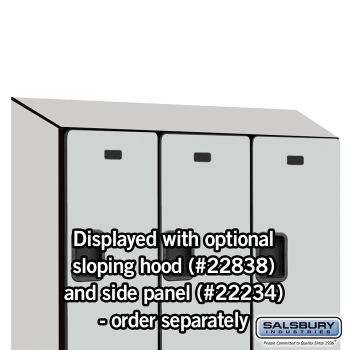 Salsbury 18" Wide Double Tier Designer Wood Locker - 3 Wide - 6 Feet High - 18 Inches Deep - Gray - Hasps - Sweatfully