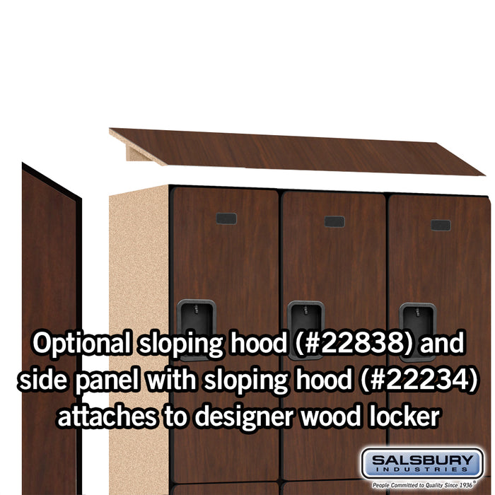 Salsbury 18" Wide Double Tier Designer Wood Locker - 3 Wide - 6 Feet High - 18 Inches Deep - Mahogany - Hasps - Sweatfully