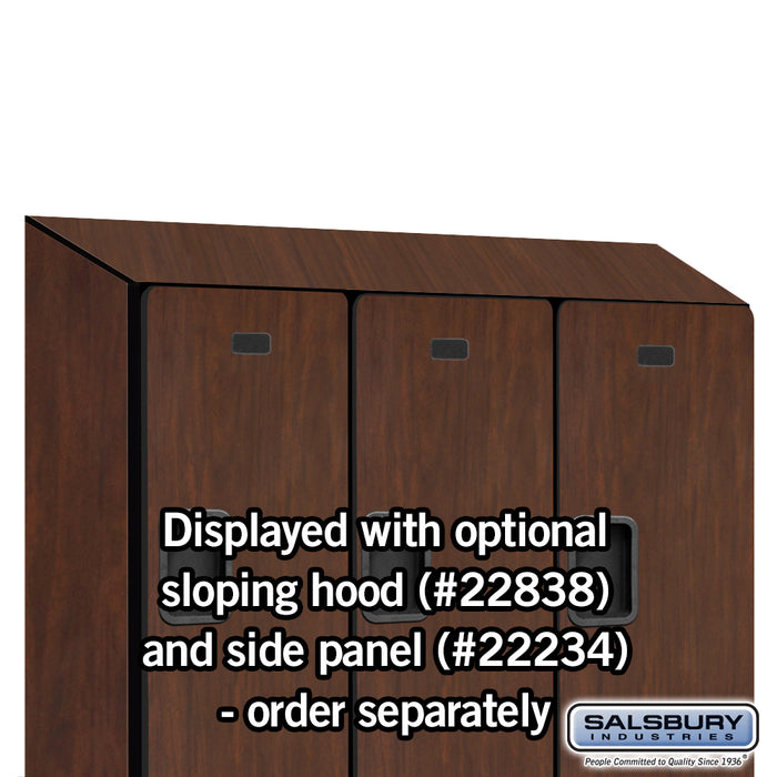 Salsbury 18" Wide Double Tier Designer Wood Locker - 3 Wide - 6 Feet High - 18 Inches Deep - Mahogany - Hasps - Sweatfully