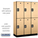 Salsbury 18" Wide Double Tier Designer Wood Locker - 3 Wide - 6 Feet High - 18 Inches Deep - Maple - Silver Electronic Locks - Sweatfully