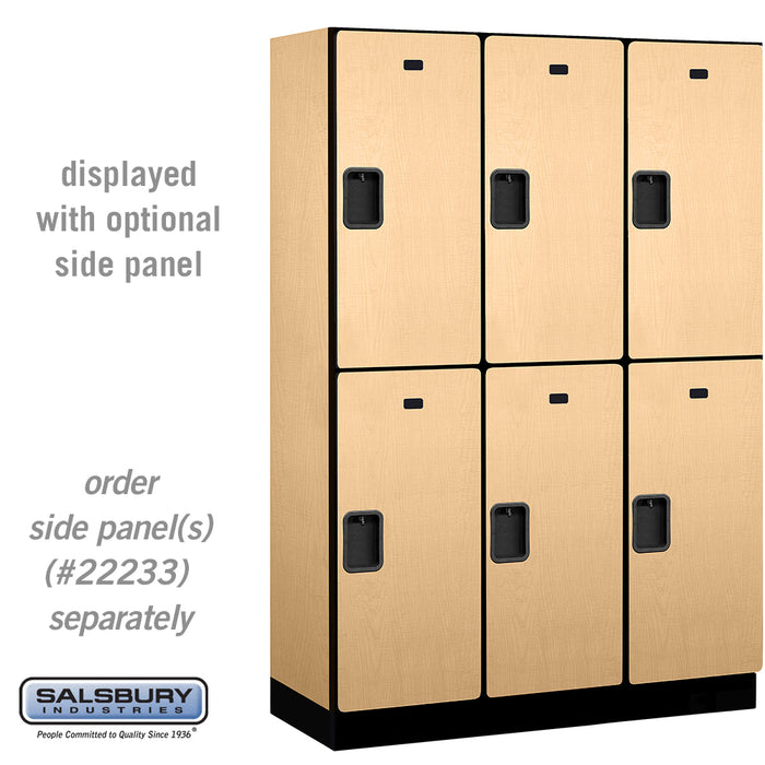Salsbury 18" Wide Double Tier Designer Wood Locker - 3 Wide - 6 Feet High - 18 Inches Deep - Maple - Hasps - Sweatfully