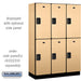 Salsbury 18" Wide Double Tier Designer Wood Locker - 3 Wide - 6 Feet High - 18 Inches Deep - Maple - Hasps - Sweatfully