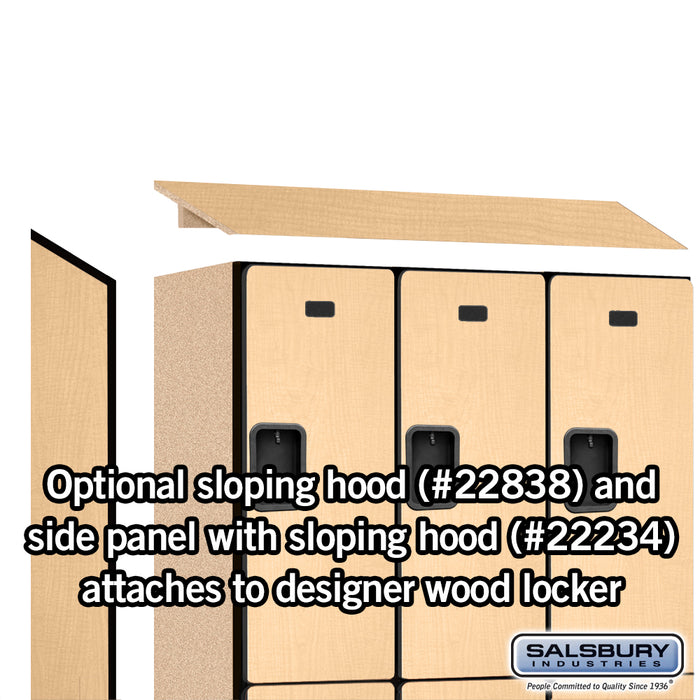 Salsbury 18" Wide Double Tier Designer Wood Locker - 3 Wide - 6 Feet High - 18 Inches Deep - Maple - Hasps - Sweatfully