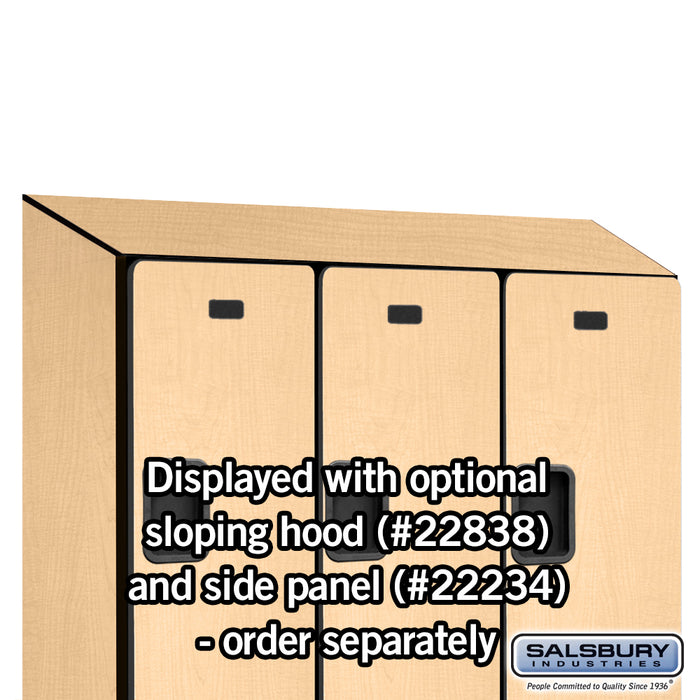 Salsbury 18" Wide Double Tier Designer Wood Locker - 3 Wide - 6 Feet High - 18 Inches Deep - Maple - Hasps - Sweatfully