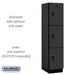 Salsbury 18" Wide Triple Tier Designer Wood Locker - 1 Wide - 6 Feet High - 21 Inches Deep - Black - Hasps - Sweatfully