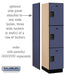 Salsbury 18" Wide Triple Tier Designer Wood Locker - 1 Wide - 6 Feet High - 21 Inches Deep - Blue - Hasps - Sweatfully