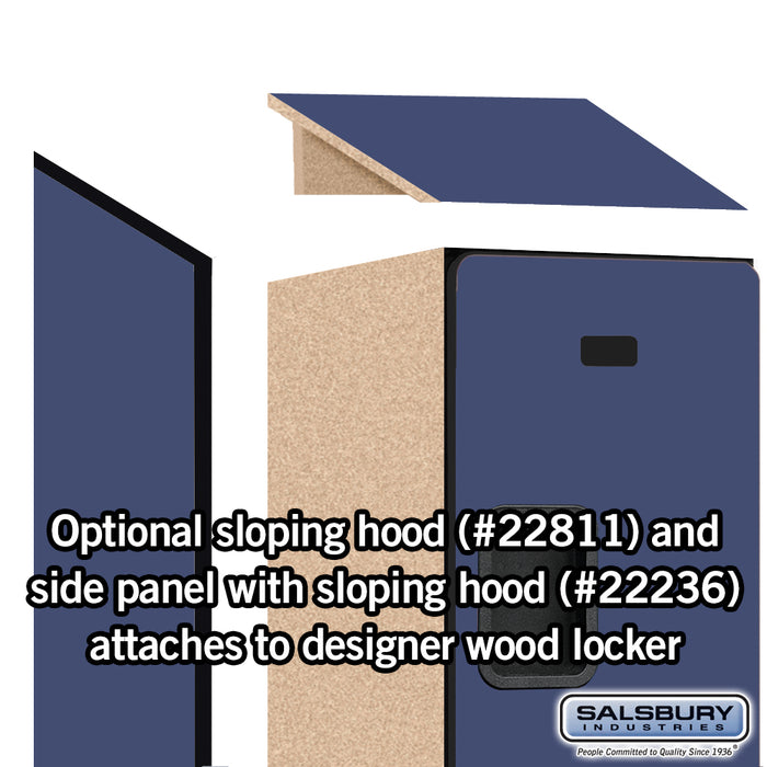 Salsbury 18" Wide Triple Tier Designer Wood Locker - 1 Wide - 6 Feet High - 21 Inches Deep - Blue - Hasps - Sweatfully