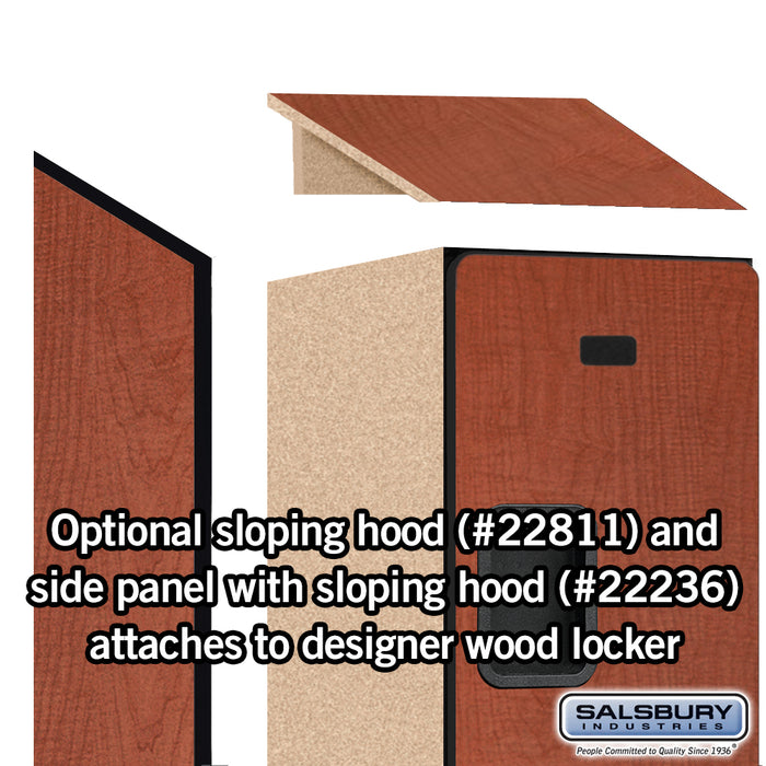 Salsbury 18" Wide Triple Tier Designer Wood Locker - 1 Wide - 6 Feet High - 21 Inches Deep - Cherry - Hasps - Sweatfully