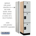 Salsbury 18" Wide Triple Tier Designer Wood Locker - 1 Wide - 6 Feet High - 21 Inches Deep - Gray - Hasps - Sweatfully