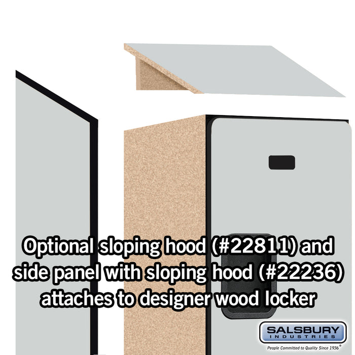 Salsbury 18" Wide Triple Tier Designer Wood Locker - 1 Wide - 6 Feet High - 21 Inches Deep - Gray - Hasps - Sweatfully