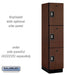 Salsbury 18" Wide Triple Tier Designer Wood Locker - 1 Wide - 6 Feet High - 21 Inches Deep - Mahogany - Silver Resettable Combination Locks - Sweatfully