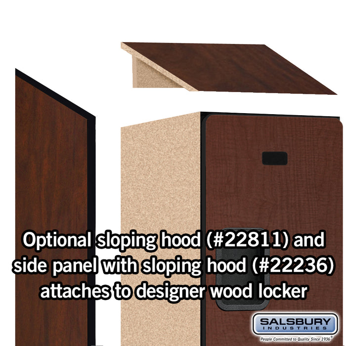 Salsbury 18" Wide Triple Tier Designer Wood Locker - 1 Wide - 6 Feet High - 21 Inches Deep - Mahogany - Hasps - Sweatfully
