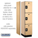 Salsbury 18" Wide Triple Tier Designer Wood Locker - 1 Wide - 6 Feet High - 21 Inches Deep - Maple - Silver Resettable Combination Locks - Sweatfully