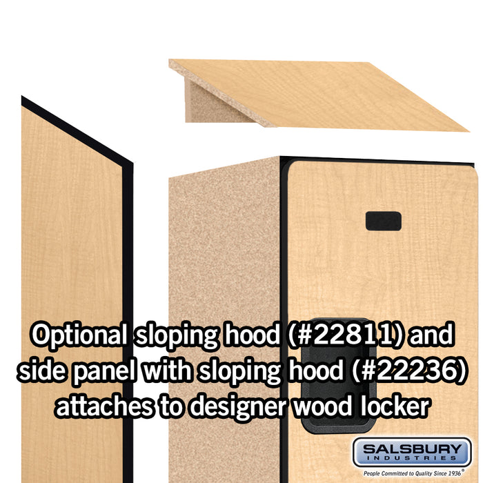 Salsbury 18" Wide Triple Tier Designer Wood Locker - 1 Wide - 6 Feet High - 21 Inches Deep - Maple - Hasps - Sweatfully