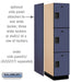 Salsbury 18" Wide Triple Tier Designer Wood Locker - 1 Wide - 6 Feet High - 24 Inches Deep - Blue - Hasps - Sweatfully